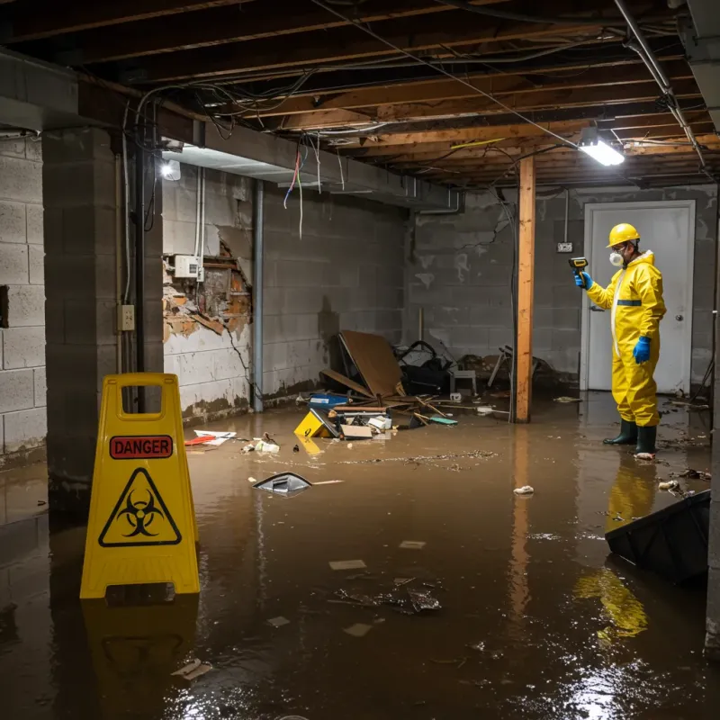 Flooded Basement Electrical Hazard in South Henderson, NC Property